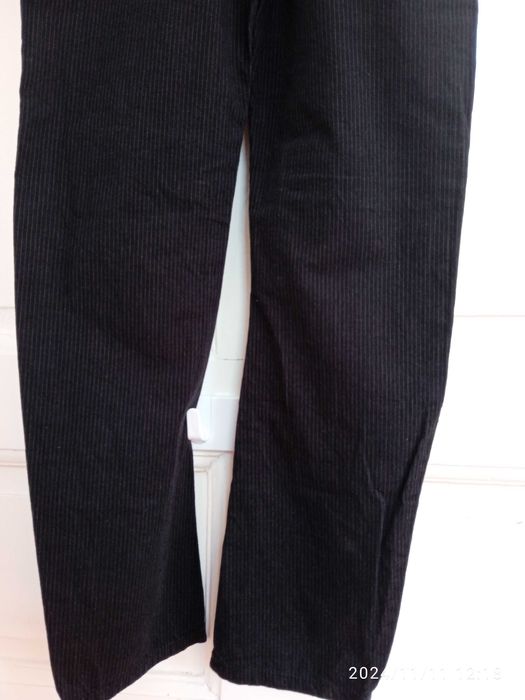 Панталон Нов С тиранти, черно с райе, момче 13г, 158см., Нов, 100% пам