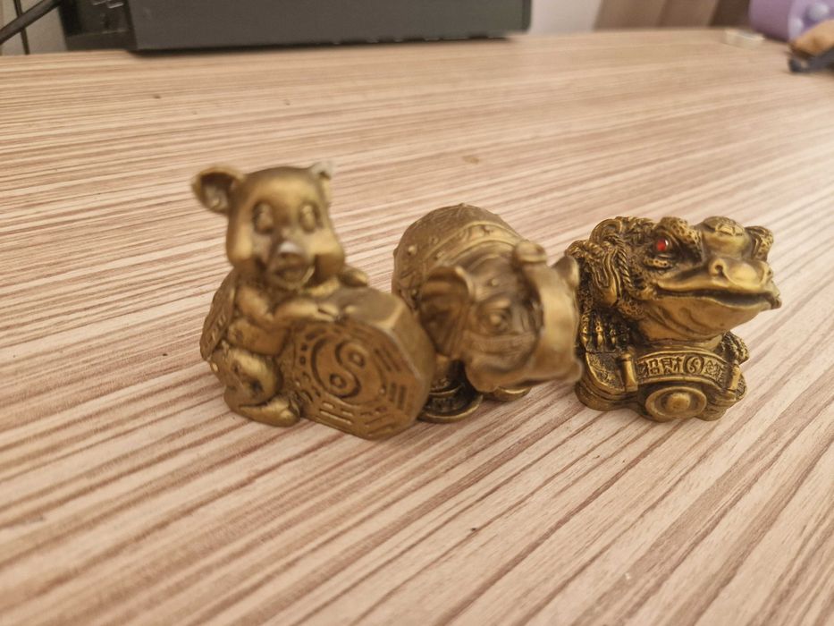 Statuete Broasca țestoasă Money Frog+Elefant+Porcușorul cu moneda Bagu