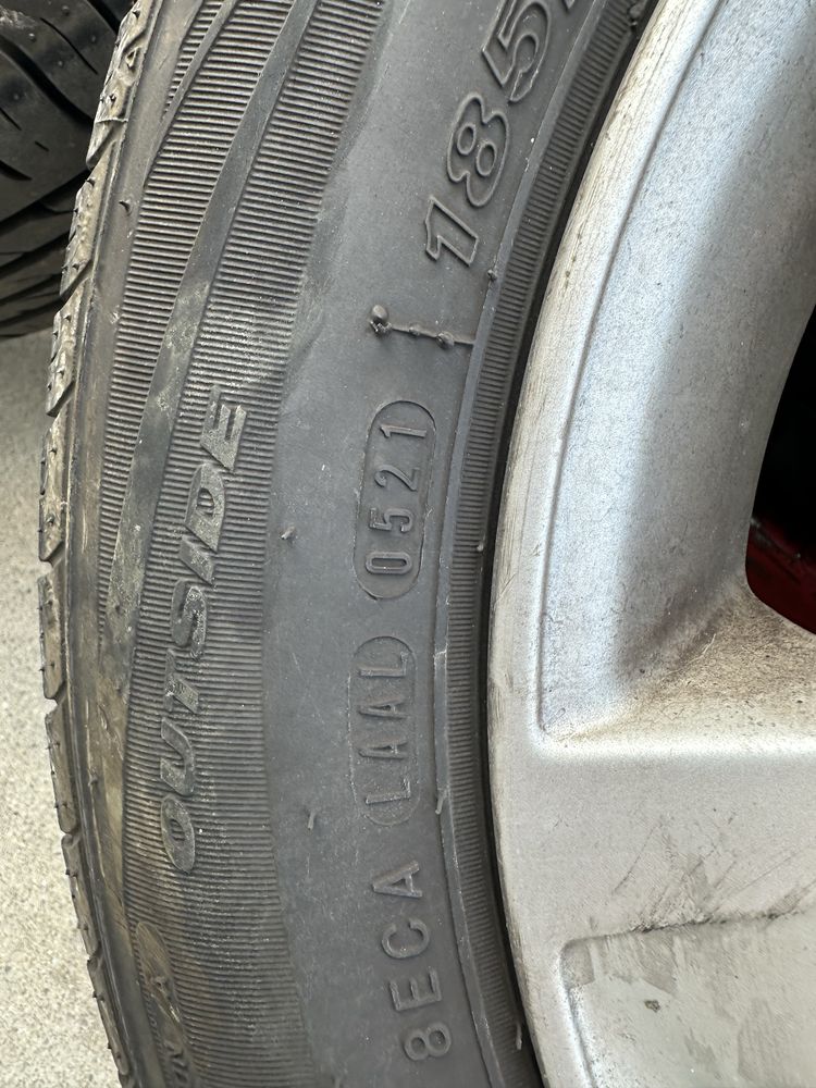 джанти VW  15 цола 5x100 с летни гуми 185/60/15 ЕТ 40