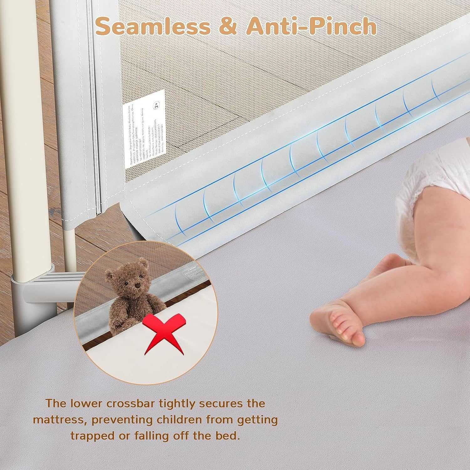 Protectie de pat pentru copii 150 cm - cu reglare de inaltime