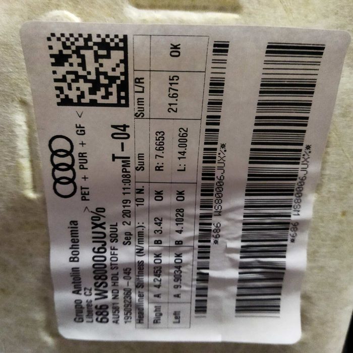 Черен таван слине Audi a6 c8 4K S-Line Седан Avant комплект 2019+