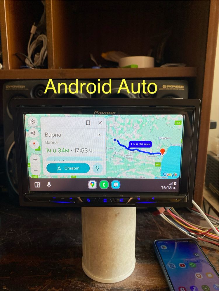 PIONEER -Авто радио с CarPlay, Android Auto, Bluetooth, DVD, Навигация