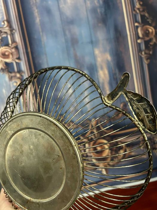 DN277 Cos  fructiera  422g 29x24 argintat necuratat frumos