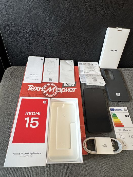 КАТО НОВ 256GB Xiaomi Redmi 15 Техномаркет Гаранция 2027г Black