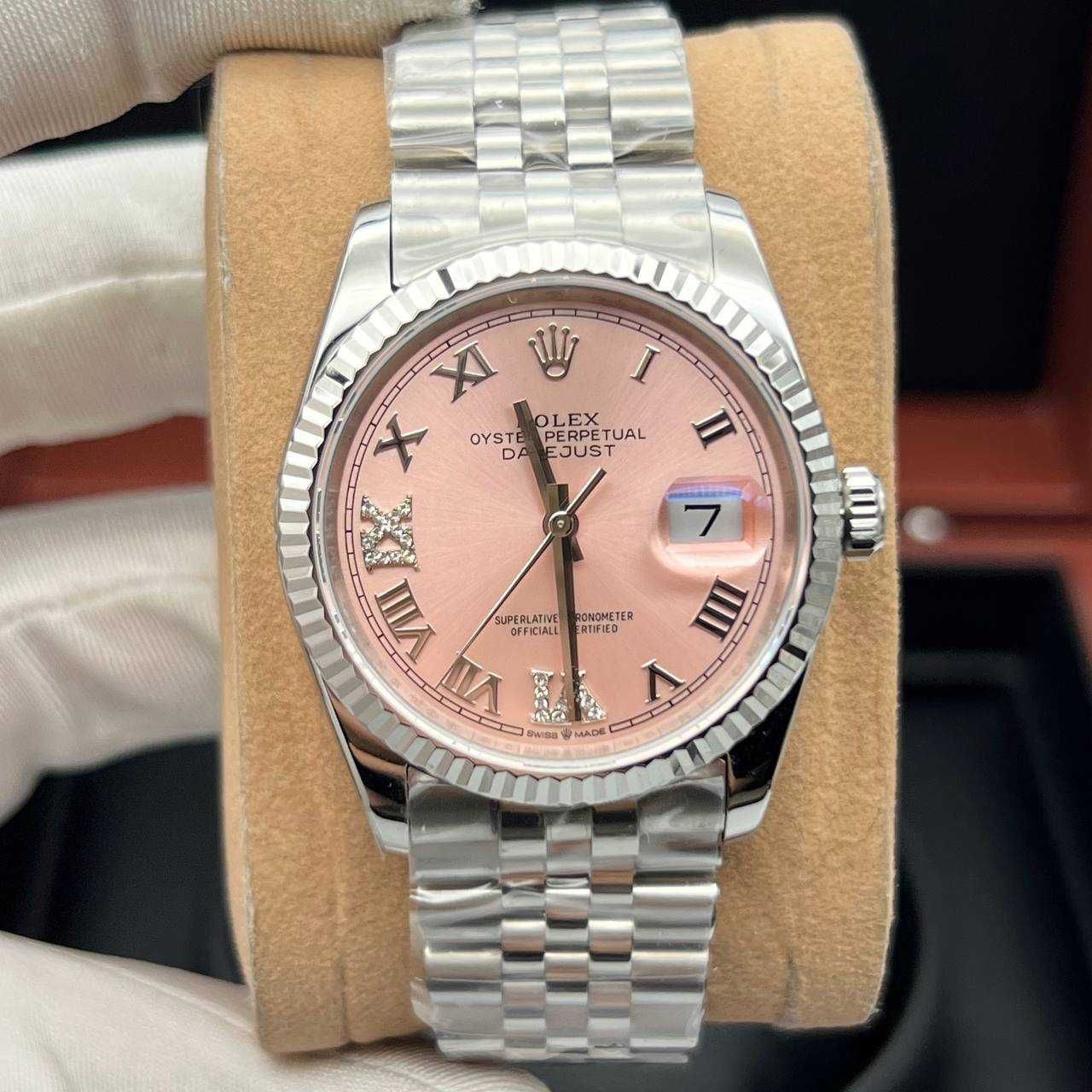 Rolex Datejust 36mm сребрист/розов циферблат 1