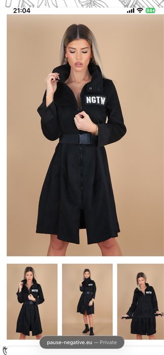 Черна велурена рокля Negative