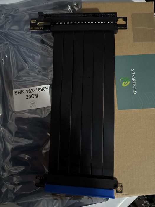 Cablu 20cm PCIe 3.0 X16 GPU Riser placa video,unghi 90 grade RX RTX