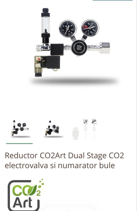 Reductor CO2Art Dual Stage CO2 electrovalva si numarator bule
