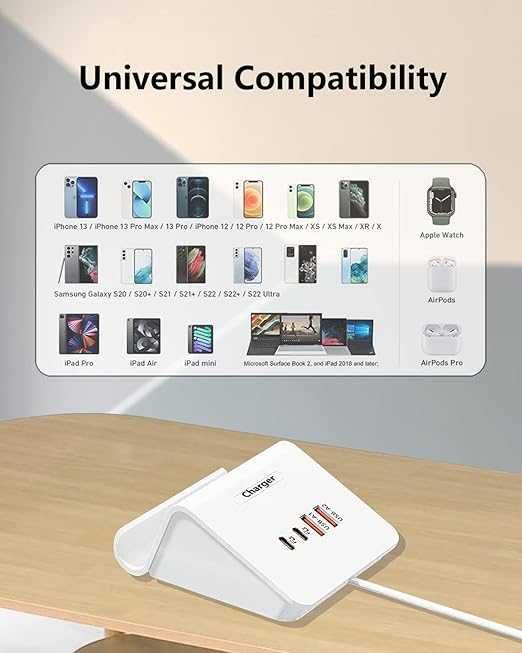 4-в-1 USB C зарядна станция-докинг