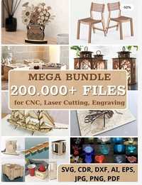 Mega Bundle: 200000+ Vector Designs for CNC/ Laser Cutting, Engraving