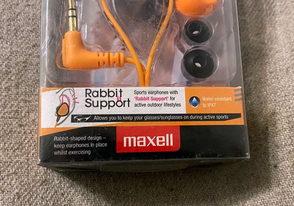 Căști sport Maxell HP-S20 Rabbit Support IPX7 portocalii rezistent apă