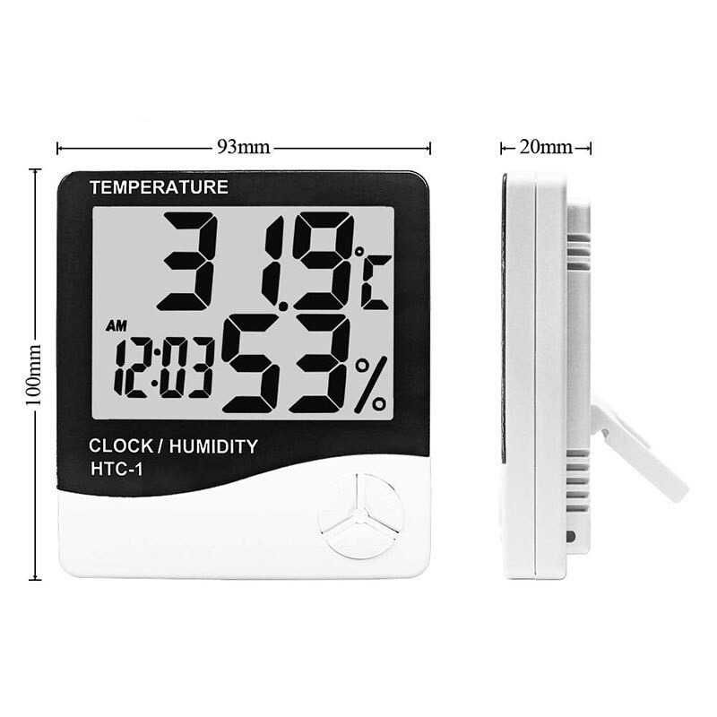 Термометър с влагомер и часовник за стена / маса