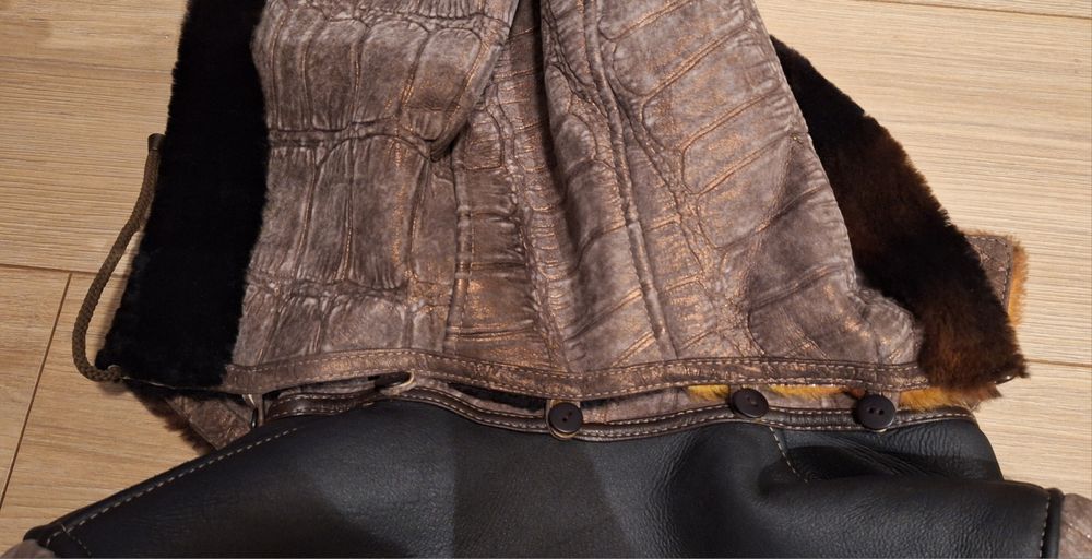 Cojoc piele si blana naturala pt 10 ani