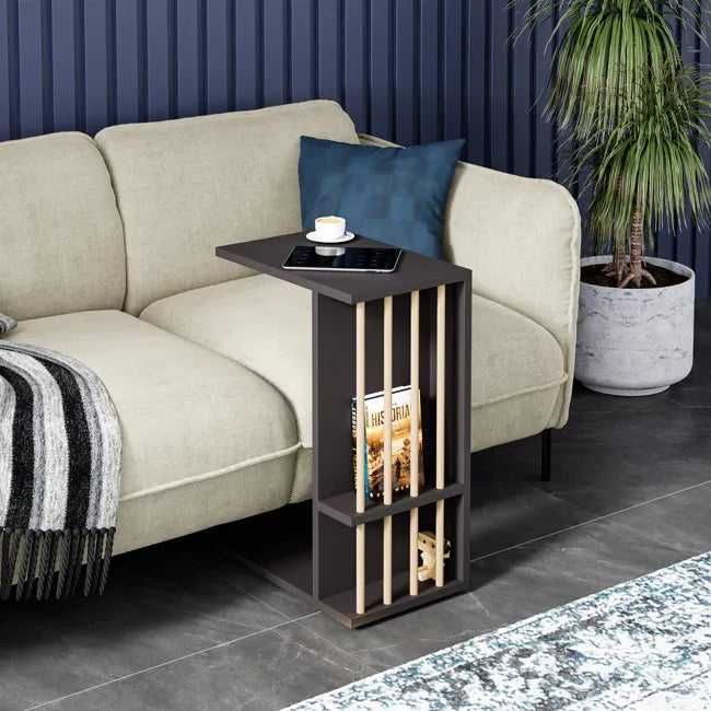 Masuta laterala cu roti, tip C, compacta, stil scandinav