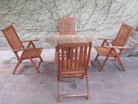Скандинавски луксознен, стол,маса  - тиково дърво,градински мебели
