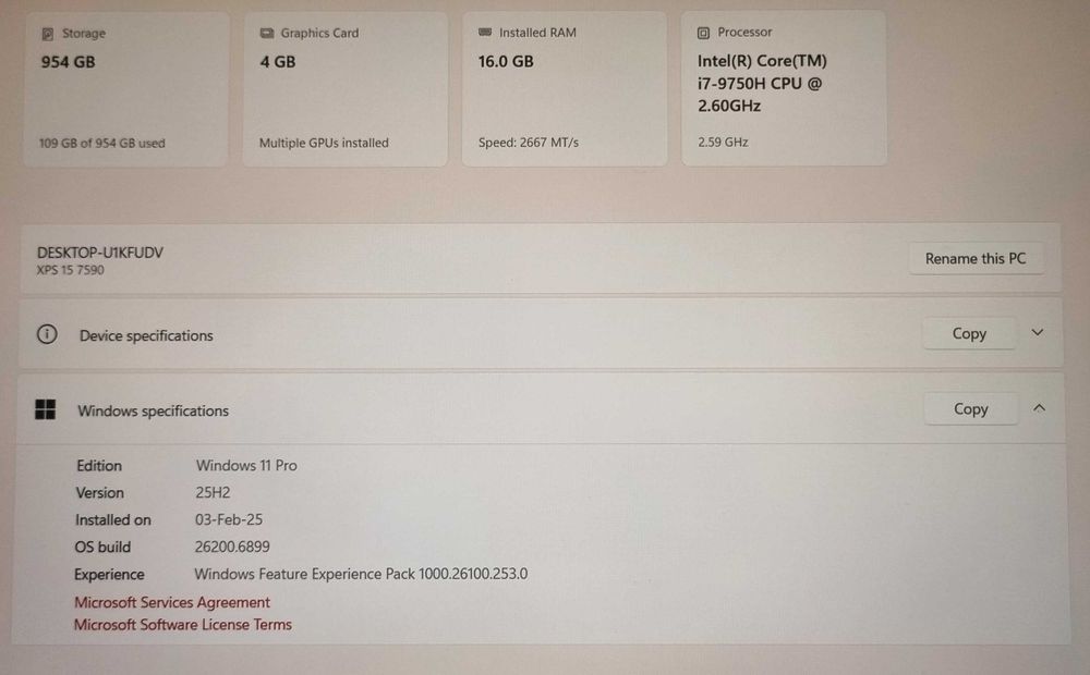 Laptop Dell Ultrabook XPS 15 7590, I7-9750H, 4K OLED, Touch, 1 TB SSD