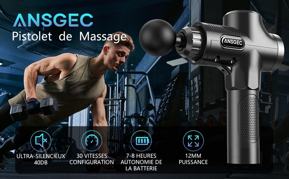 Ansgec Mg5 Масажен пистолет за мускулен масаж/10 глави/30 ск-ти/3500об