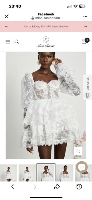 Бяла дантелена рокля