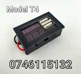 Voltmetru Auto Cu Afisaj Dublu+2 Iesiri USB-Ceas Incarcare Tractor- T4