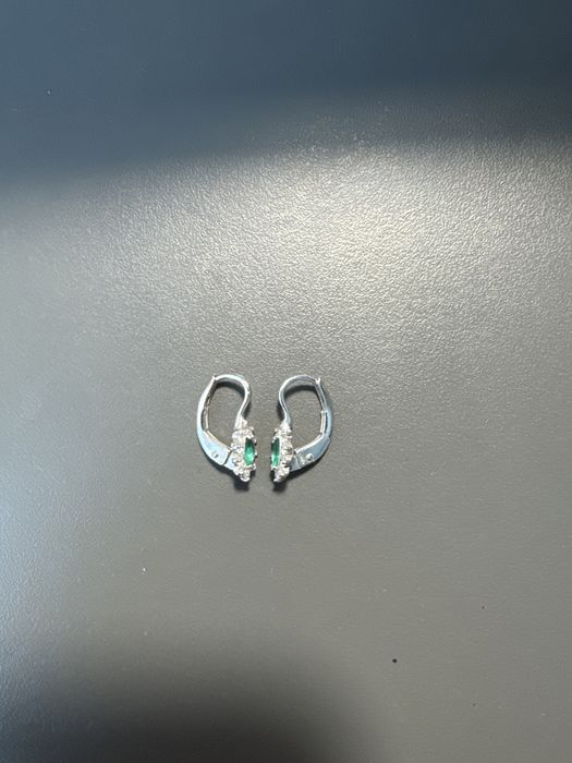 Cercei 14k aur alb smarald