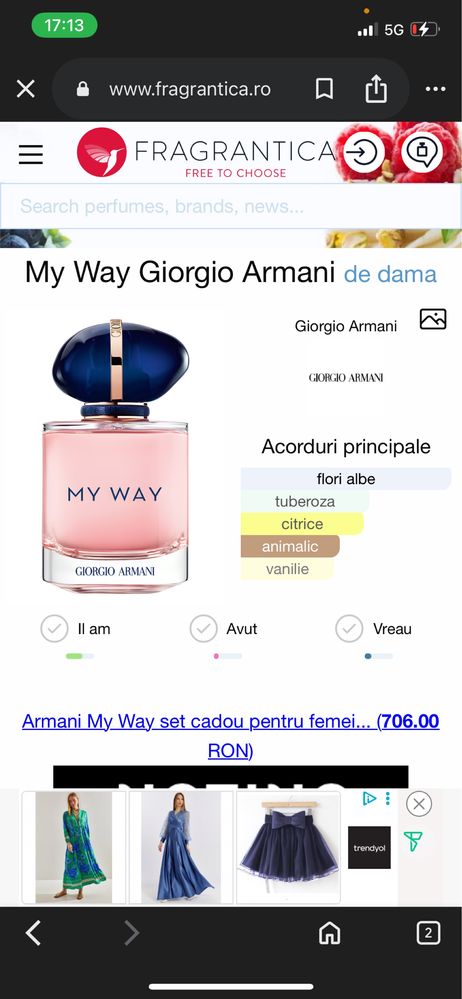 Vand parfum My Way 90 ml