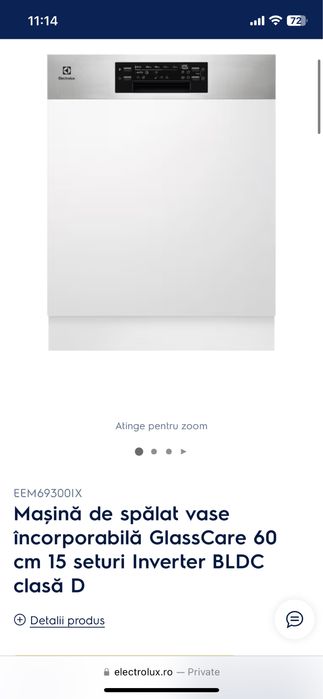 Masina spalat vase Electrolux incorporabila GlassCare