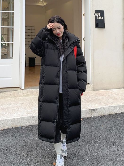 Женская куртка пуховик длинный ращмер М 46-50 зимний тёплый