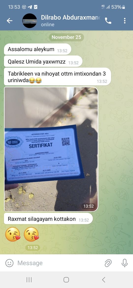Avtotest chilonzor, avtotest avtotes