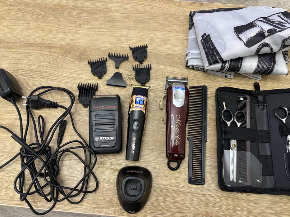 kit frizer ( foarfece , peiptene , masina tuns , shaver , trimmer )