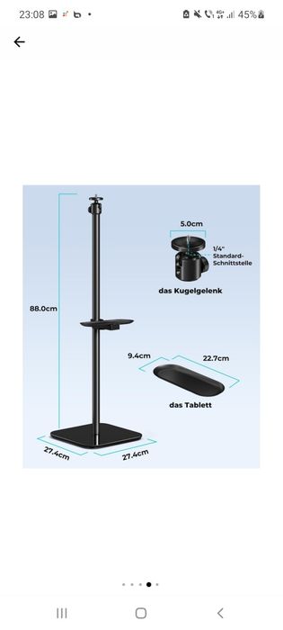 Suport universal pentru proiector , inaltime 88 cm, rotire 360°
