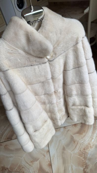 #101 Палто от норка.XL.Визон.Яке от норка.Естествена кожа с косъм.