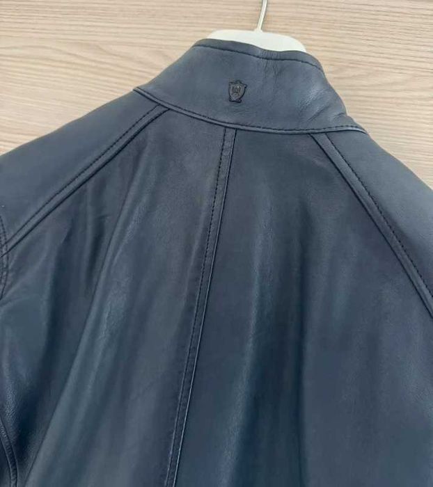 Massimo Dutti geaca piele barbati / jacheta de piele bleumarin