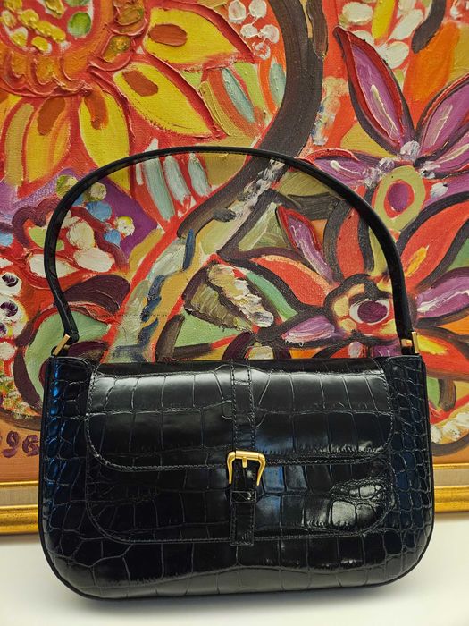 BY FAR MIRANDA croco embossed чанта