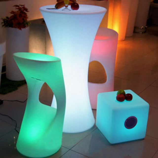 Mese luminoase (sistem LED rgbw), mobilier luminos cocktail, eveniment