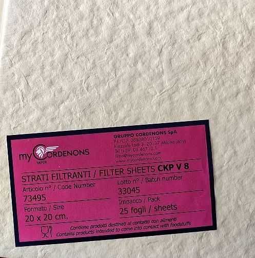 Cartoane filtrante Rover, Colombo, pentru filtre de vin 20 X 20 cm