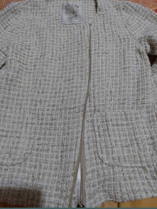 Jachetă clasic oficce cu fir auriu