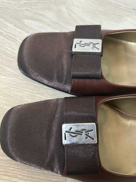 Pantofi vintage Yves Saint Laurent – piele + mătase – mărime 38
