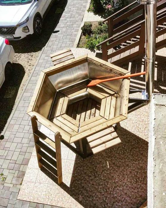 Банный чан на 4-6 человек из нержавейки с "водяным контуром"
