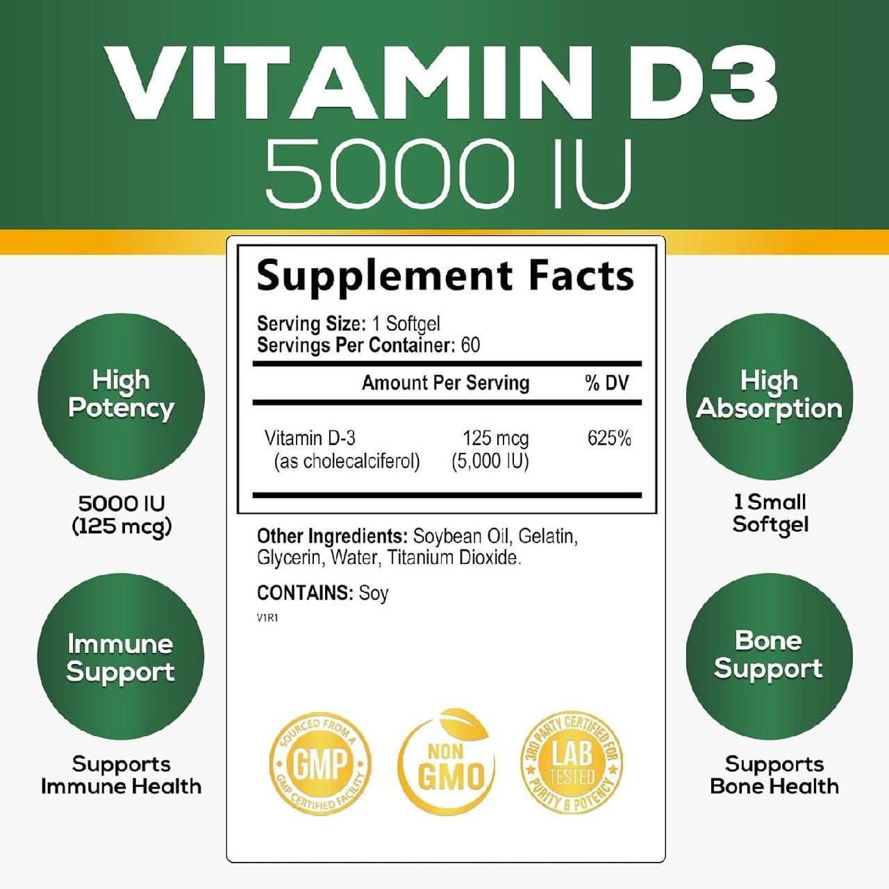 Витамин D3 5000 МЕ (125 мкг)