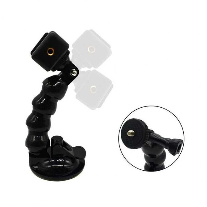 Ventuza brat flexibil prindere camera GoPro DJI Osmo Insta360 telefon