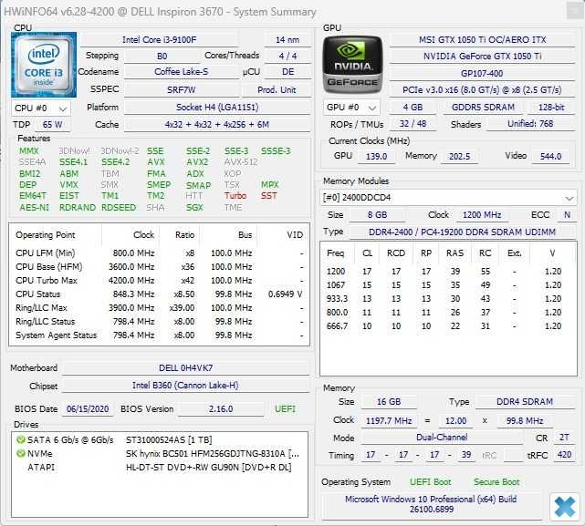 Calculator Unitate PC Gaming Dell I3 9100f Video Ram 16 Gb GTX 1050 Ti