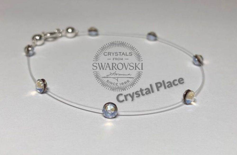 Нежни гривни на корда с камъни Swarovski и сребърни елементи 925