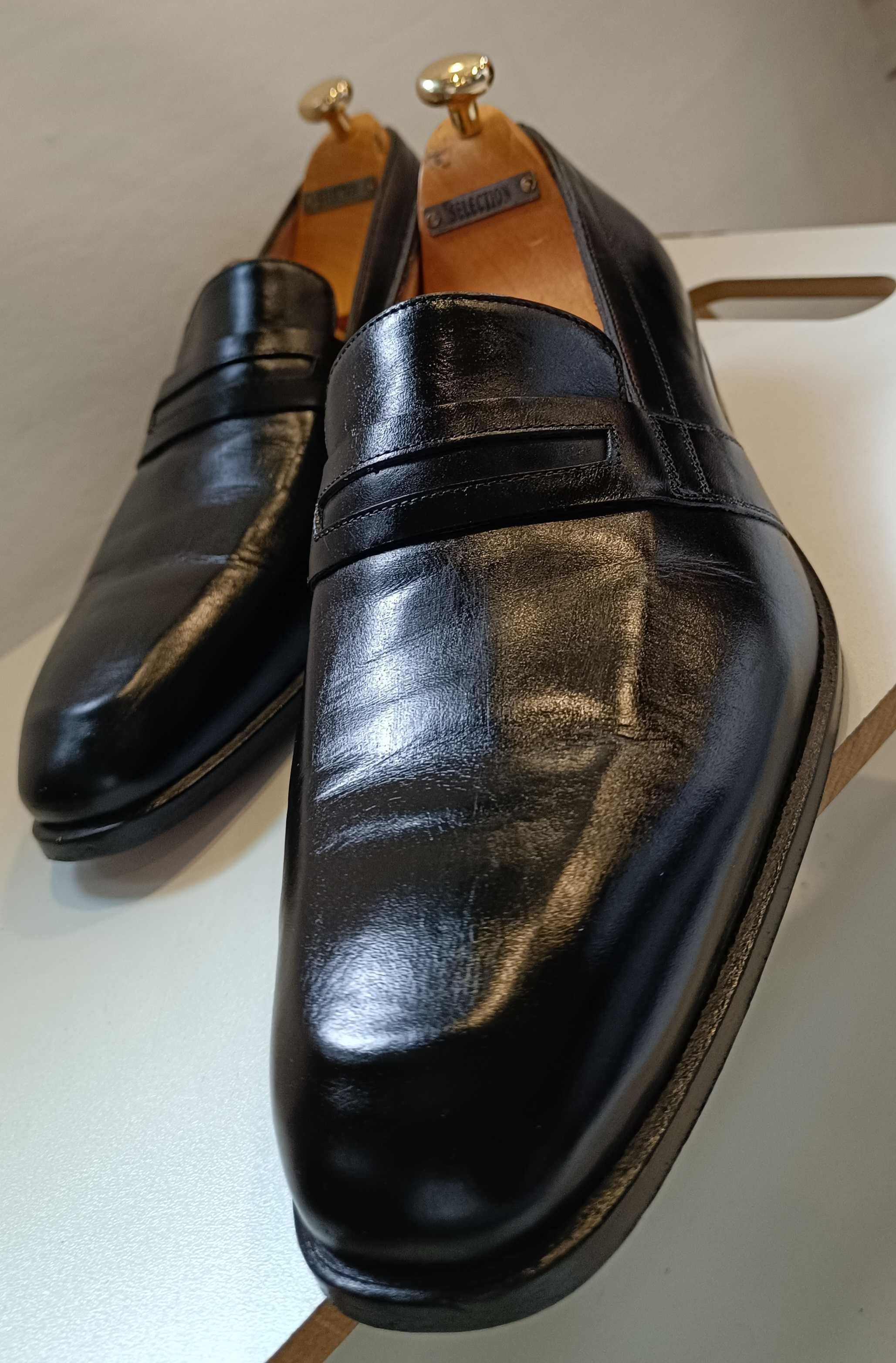 Pantofi loafer de lux 41.5 42 lucrati manual Pakerson piele naturala