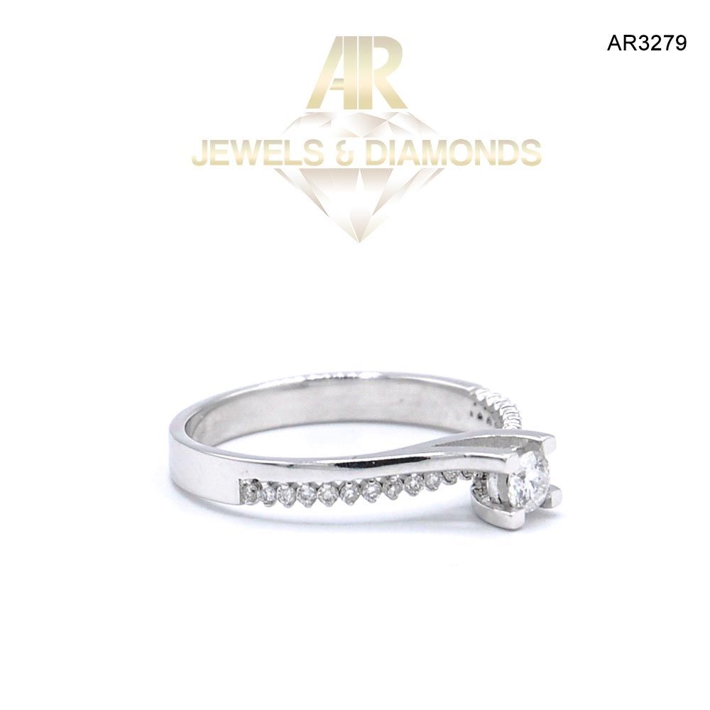 Inel Aur Alb cu Diamante model nou deosebit ARJEWELS(AR3279)