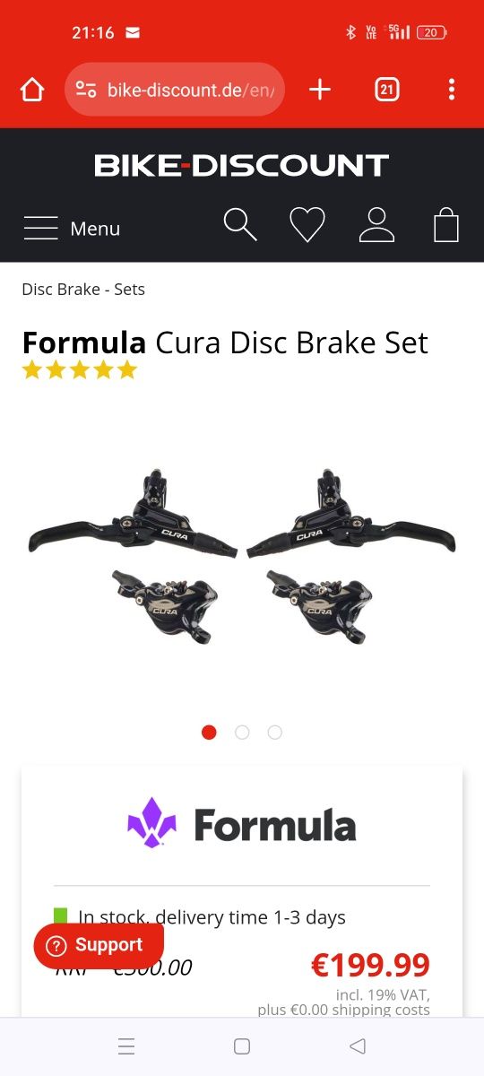 Formula Cura Disc Brake Set