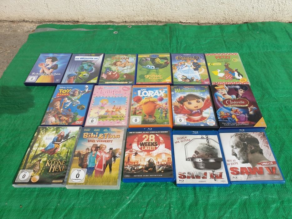 Lot 16 dvd-uri originale cu filme Animatie 13 buc+3 filme diverse