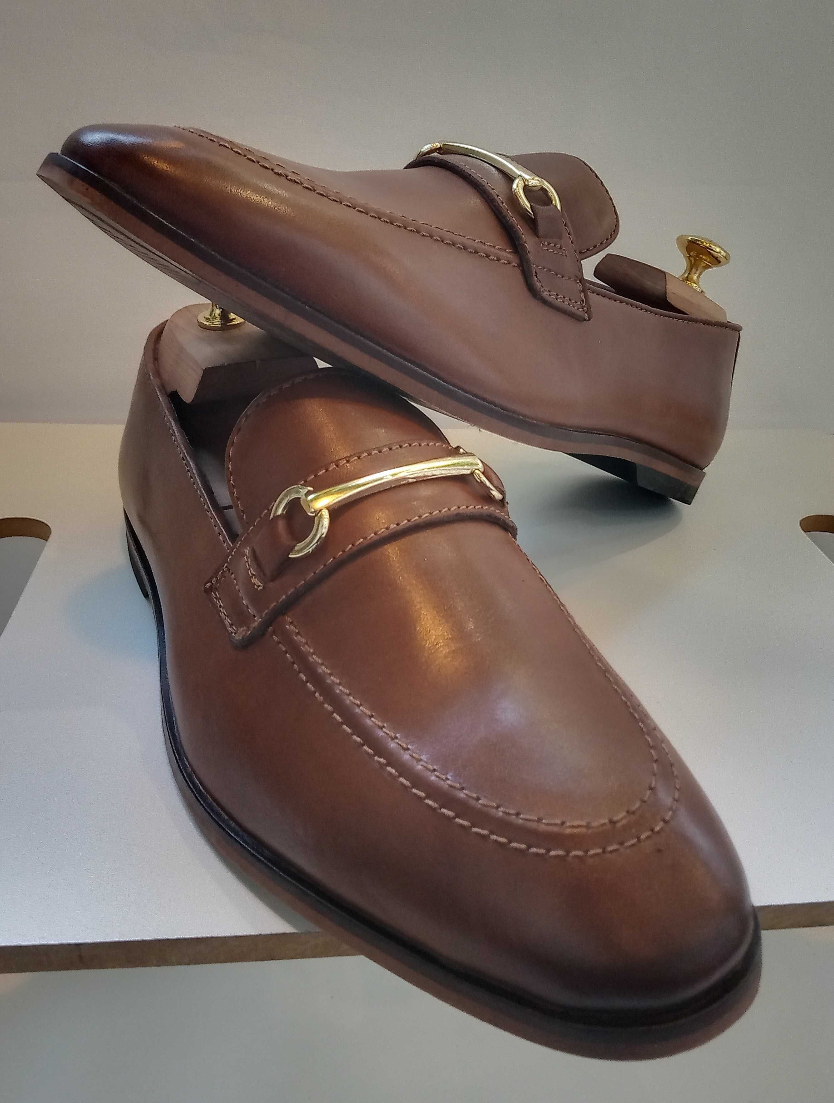 Pantofi loafers bit 43 premium ZIGN London piele moale NOI