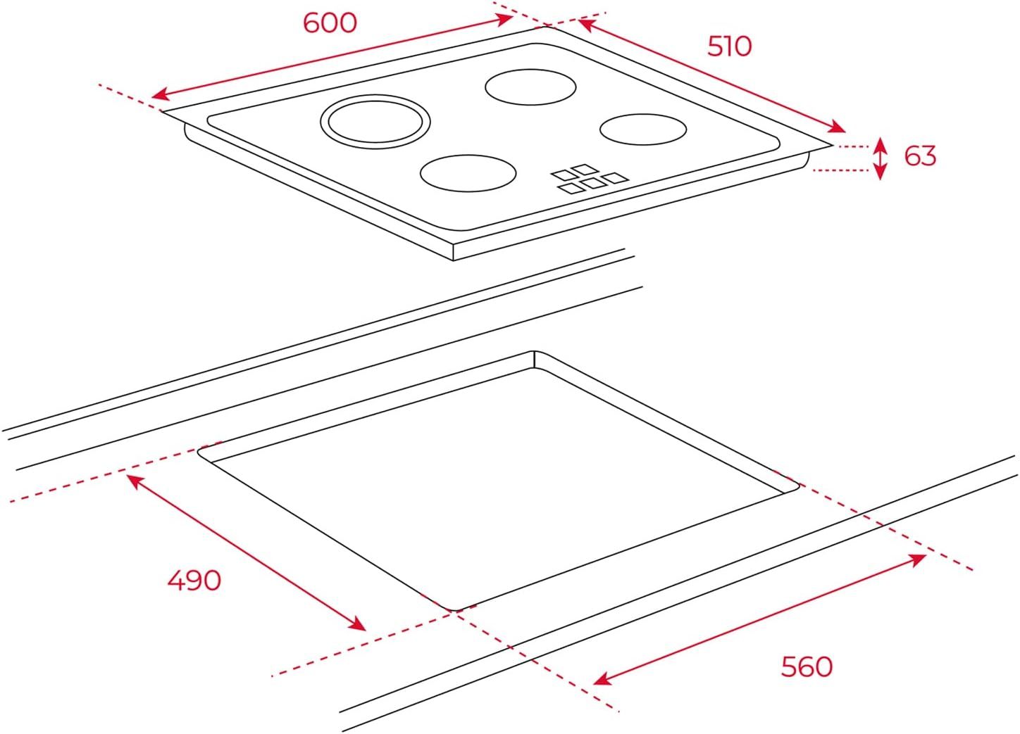 Plita vitroceramica Teka TB PRO 6315, 3 zone, Touch Control | 148235