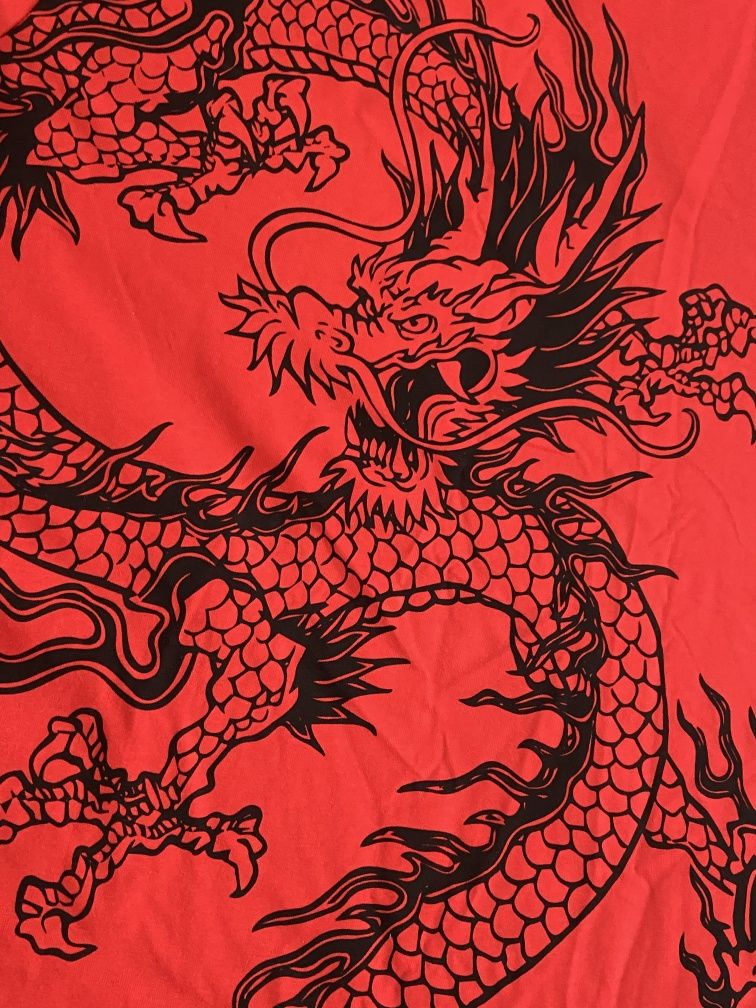 красная футболка с драконом
