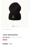 Fes PORC negru / Logo Woven Beanie